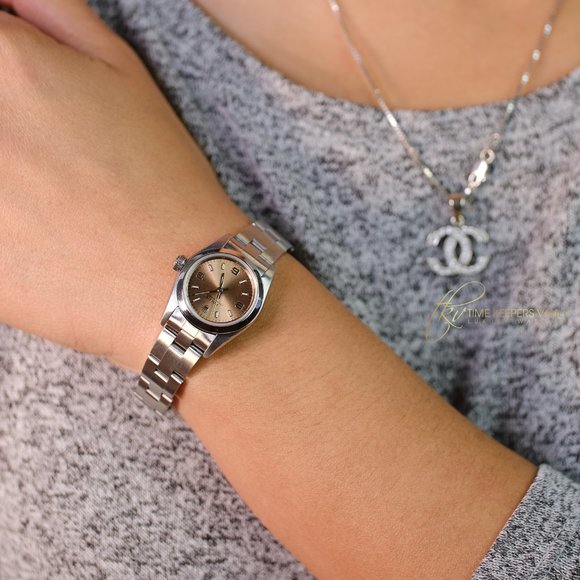 Authenticity Guarantee Rolex Lady Oyster Perpetual 76080 Stainless Steel Salmon - Picture 1 of 13